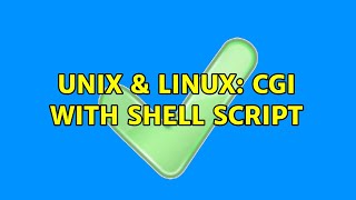 Unix & Linux: CGI with Shell Script