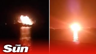 Huge explosions erupt close to Romanian border as Russian drones strike