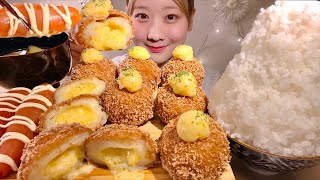 ASMR Potato Butter Croquette【Mukbang/ Eating Sounds】【English subtitles】