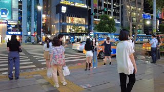 [4K Seoul Walk]🚶Gangnam Station Nonhyeon Station Sinnonhyeon Night Street People 강남역 논현역 신논현 밤거리 사람들