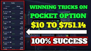 Wining Tricks on Pocket Option - $10 to $751.14 - With Pro Signals Newest 2022 || Binary Option