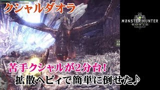 【MHW】拡散ヘビィデビュー！苦手クシャルダオラをソロ２分で倒せたよ！！＜アンフィニグラ＞  Kushala Daora Solo (Cluster HBG)【モンスターハンターワールド】