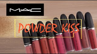 Swatches \u0026 Reviews [M.A.C] Powder Kiss liquid lipcolour👄 10支热门色号上唇实测[M.A.C] 柔雾弹唇泥👄