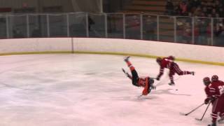 Massive High School Hockey Hit - Lincoln vs West Salem - Semifinal 2014