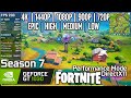 GT 1030 | Fortnite - Chapter 2 / Season 7 - 4K, 1440p, 1080p, 900p, 720p - Epic, High, Medium, Low