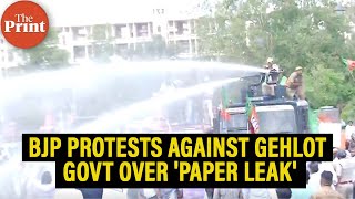 BJP protests against Gehlot govt in Jaipur over alleged paper leak, police use water cannon