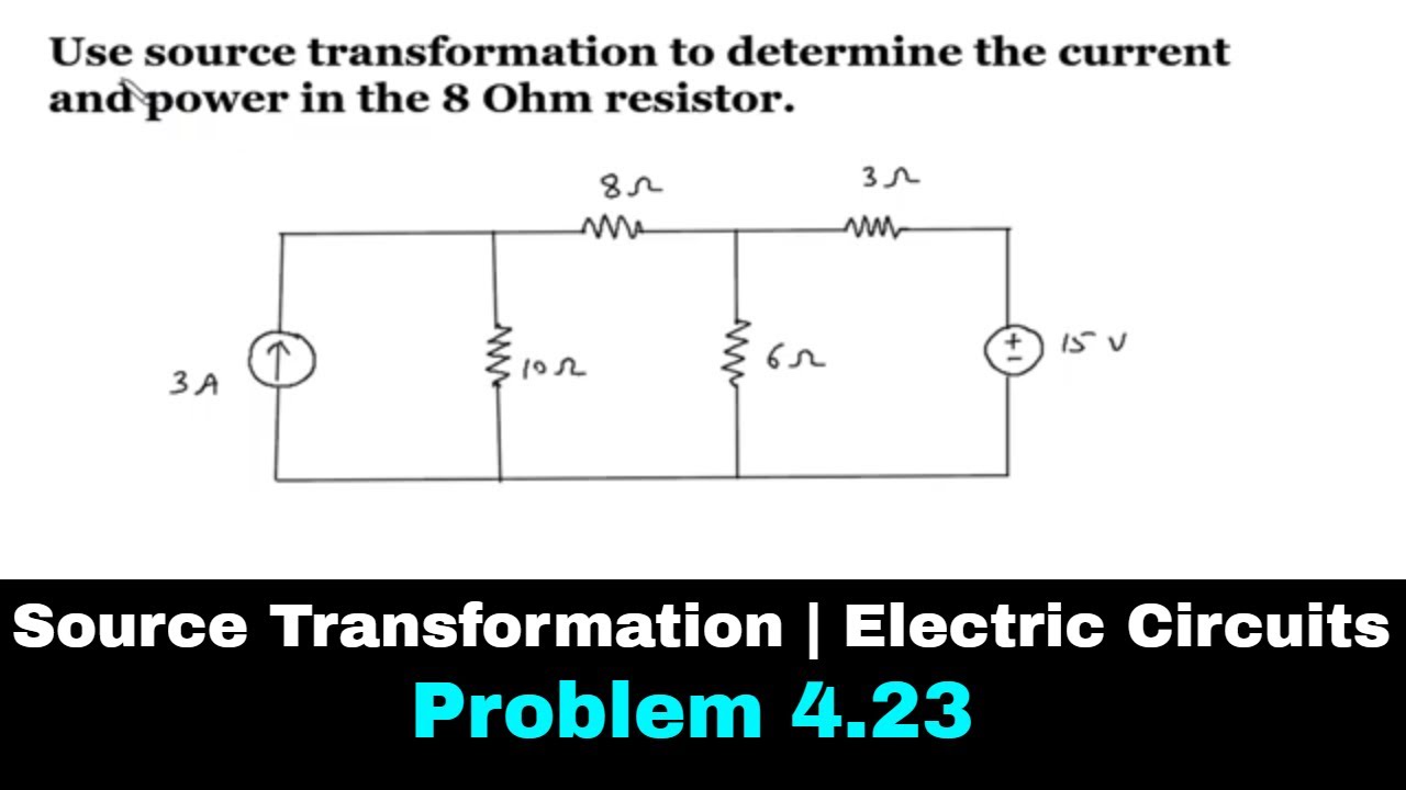 Source Transformation | Electric Circuits | Problem 4.23 - YouTube