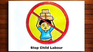 World Day Against Child Labour Poster Drawing|Stop Child Labour Drawing|Easy Poster Drawing For Kids