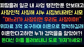 사이다사연 6천 들고와서 위자료 3억 요구하며 내 재산 탐내던 남편과 시댁식구들   라디오드라마실화사연