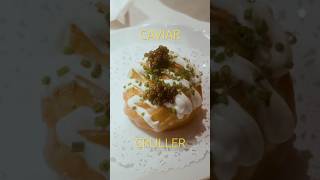 I tried caviar for the first time on a honey cruller at Piano Piano in Toronto #foodie #food #caviar