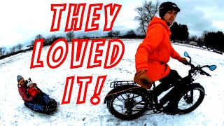 Ebike Sledding and a $2,000 AWD 2X 750 Watt Motor Ebike (Eunorau Defender-S)