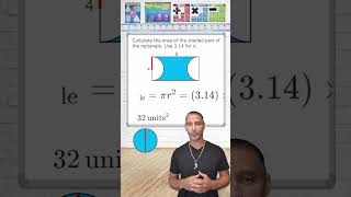 Shaded Area Of A Rectangle Involving Semicircles  #geometry #problemsolving #maths #areaofcircles