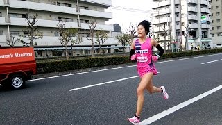 2015 大阪国際女子マラソン 40.7km地点 トップ→重友梨佐さん→19位選手まで