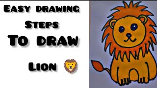 easy lion drawing for kids #drawingtutorials #drawingideas #youtubevideos #video