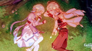 Lumine and Aether's reunion