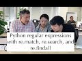 Python standard library: Basic regular expression methods — re.search, re.match, and re.findall