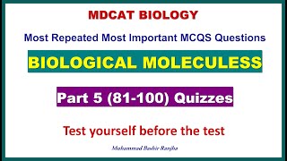 Biological Molecules MCQS Part-5 #mdcatbiology #mdcat2024 #biologicalmolecules #etea2024 #nums2024