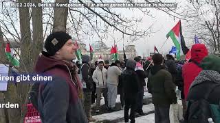 Relativierung von antisemitischer Parolen vor dem Bundeskanzleramt - Berlin, 15.02.2025