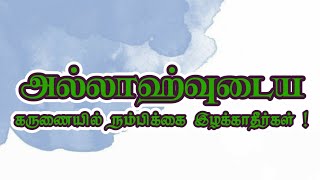 அல்லாஹ்வுடைய கருணையில் நம்பிக்கை இழக்காதீர்கள்#mujahid_ibnu_razeen #tamilbayan #trustallah #bayan