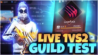 FREE FIRE LIVE GUILD TEST | FREE FIRE GUILD TEST LIVE | FREE FIRE LIVE CUSTOM ROOM GIVEAWAY