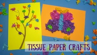 Tissue Paper Crafts - Tissue Paper Butterfly | Tissue Paper Blossom
