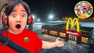 Drone Catches Ryan's World, Blippi, Vlad and Niki, Diana Kids at McDonalds at 3AM!