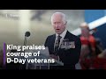 King Charles pays tribute to veterans on D-Day 80th anniversary