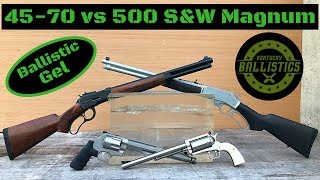 45-70 vs 500 S&W Magnum vs Ballistic Gel (Rifle & Pistol)