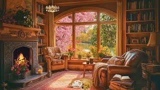 Soothing Spring Day in Cozy Cottage 🌷 Relaxing Jazz Instrumental Music \u0026 Bird Singing to Unwind