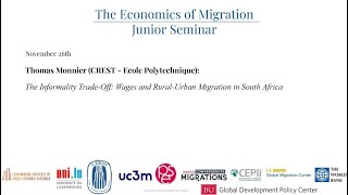 The Economics of Migration, Junior Seminar session 81, 26/11/2024