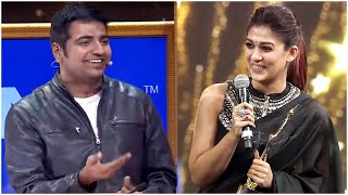 Glamour Queen Nayanthara's Non-Stop Comedy Counters On Tamil Comedian Sathish at South Awards Show