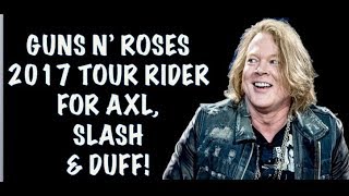 Guns N' Roses Backstage Area, Tour Riders 2018 Axl, Slash and Duff McKagan