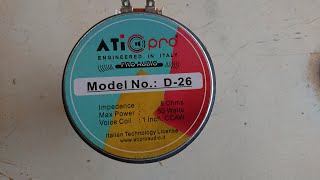 ATI PRO D26 TWEETER WITH NETWORK UNBOXING \u0026 REVIEW