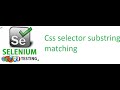 Selenium Class 27: Write CSS selector using substring matching