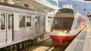 長野電鉄A特急ゆけむり号湯田中駅行き到着シーン@信州中野駅