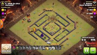 Clash of Clans TH9 GoWiVa 3 STAR ATTACK