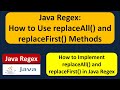 How to use replaceAll and replaceFirst methods of matcher class? | Regex in java