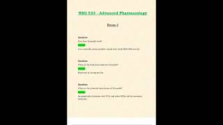 NSG533 NSG 533 EXAM 2 LATEST 2024 2025 UPDATE ADVANCED PHARMACOLOGY COMPLETE GUIDE WITH QUESTIONS AN