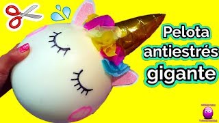 🦄✂️Cortando pelota antiestres gigante UNICORNIO y buscamos sorpresas