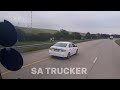 stanger taxi association car blocking a truck on n2 freeway