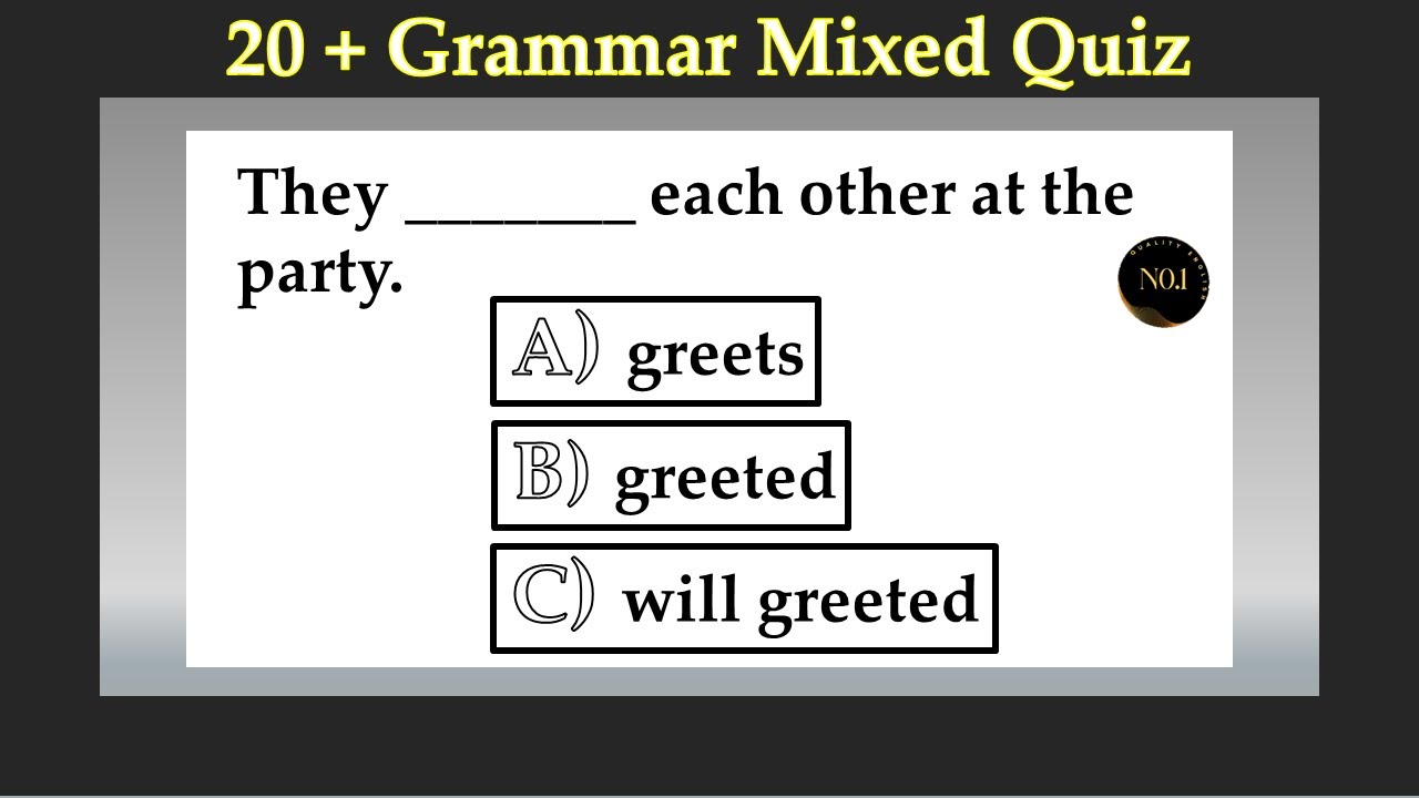 20 + Grammar Mixed Quiz | Mixed Grammar Test | Test Your English Level ...