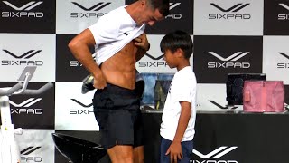 Cristiano Ronaldo shows his abs to little Japanese kid