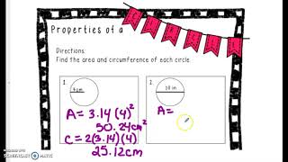 Circumference and Area of a Circle