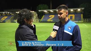 Fermana - Pescara 1-3 Franchini: "Contento del gol. Il nervosismo? Cose di campo"