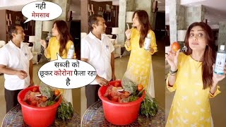 Shilpa Shetty Forbids her Cook to Touch Vegetable without washing his Hands | First sanitize