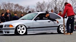 【爆音大会】 BMW E36 @Track and show2016　車高短 シャコタン 直管 Lowered exhaust Low car