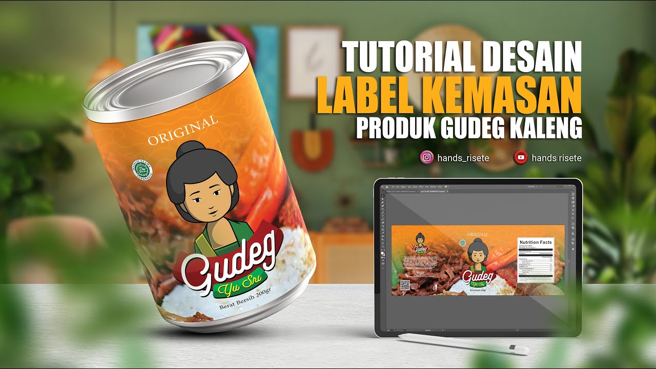 Tutorial Cara Membuat Desain Label Kemasan Produk Gudeg Kaleng Untuk ...