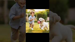 Cut Dog and Cute Little Boy Play😍💖🥰