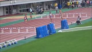 えひめ国体・陸上競技／少年女子A400mハードル予選3組、1着：関本萌香（秋田）1分00秒77