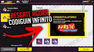 RESGATE AGORA NOVO CODIGUIN INFINITO TODOS PODEM RESGATAR CODIGO UNIVERSAL JIRAIYA 2025 FREE FIRE ff